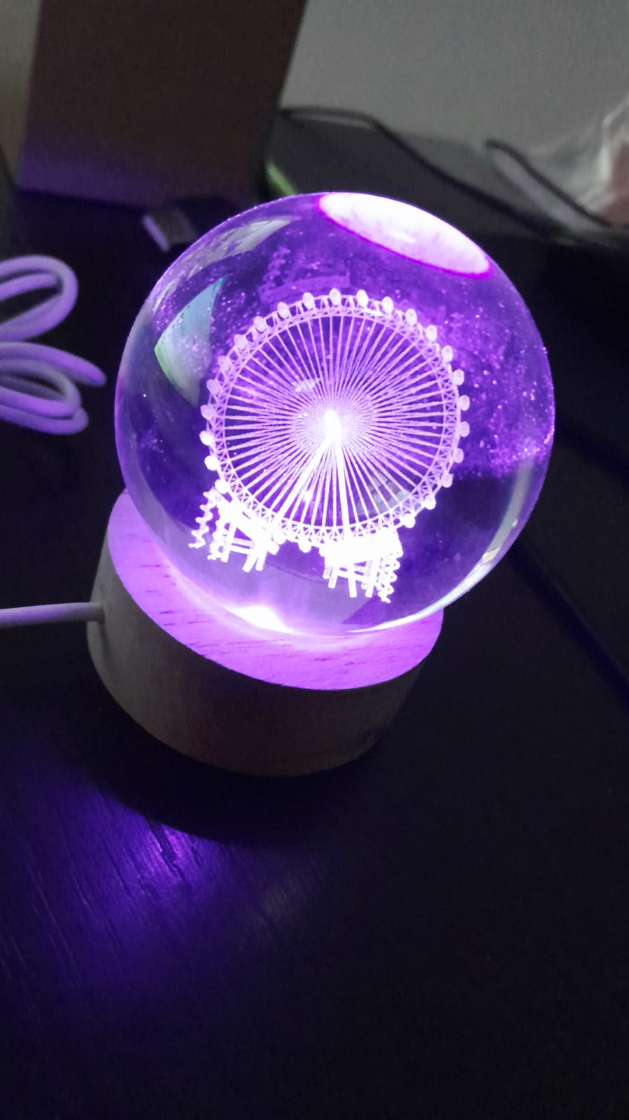 Esfera De Cristal Luz Led